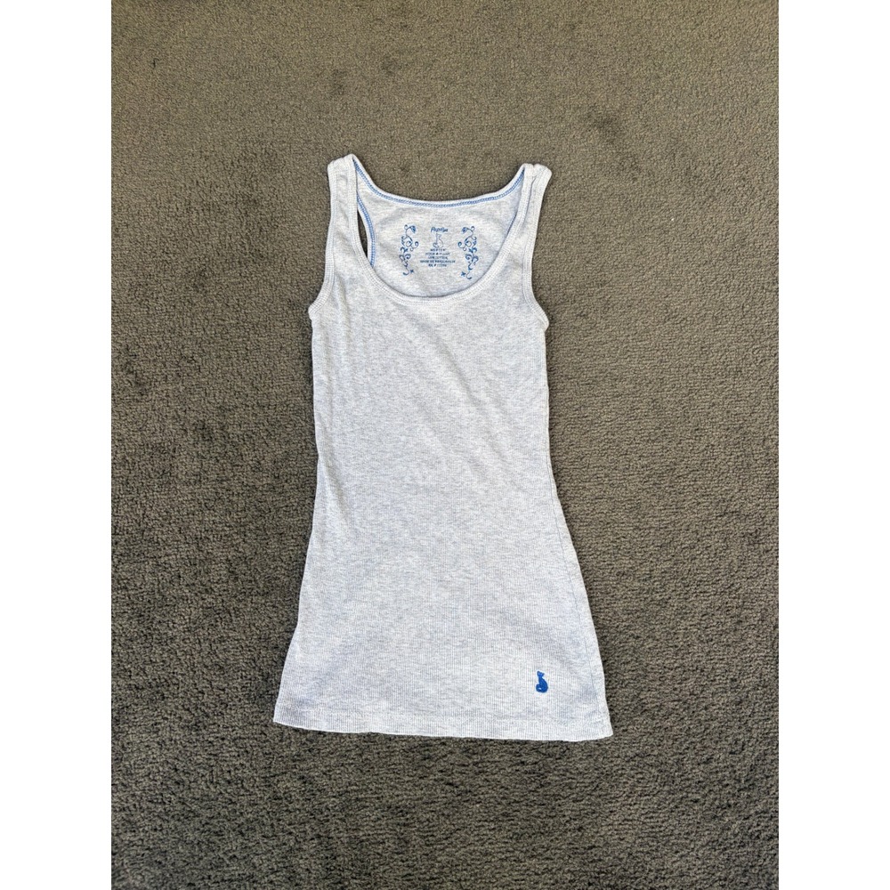 Papaya Womens Ribbed Tank Top Heather Gray Cotton Racerback Scoop Neck T-J158C M